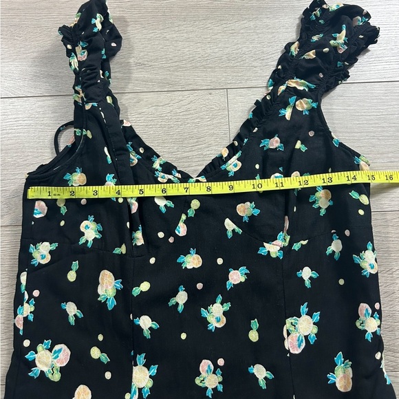 Free People Like A Lady Black Lemon Print Mini Dress - Picture 10 of 12